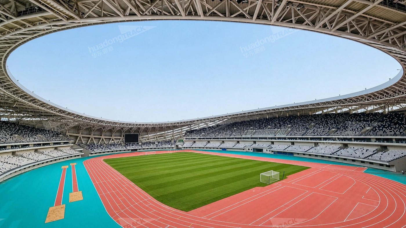 Running track and field inside Tangshan New Sports Center