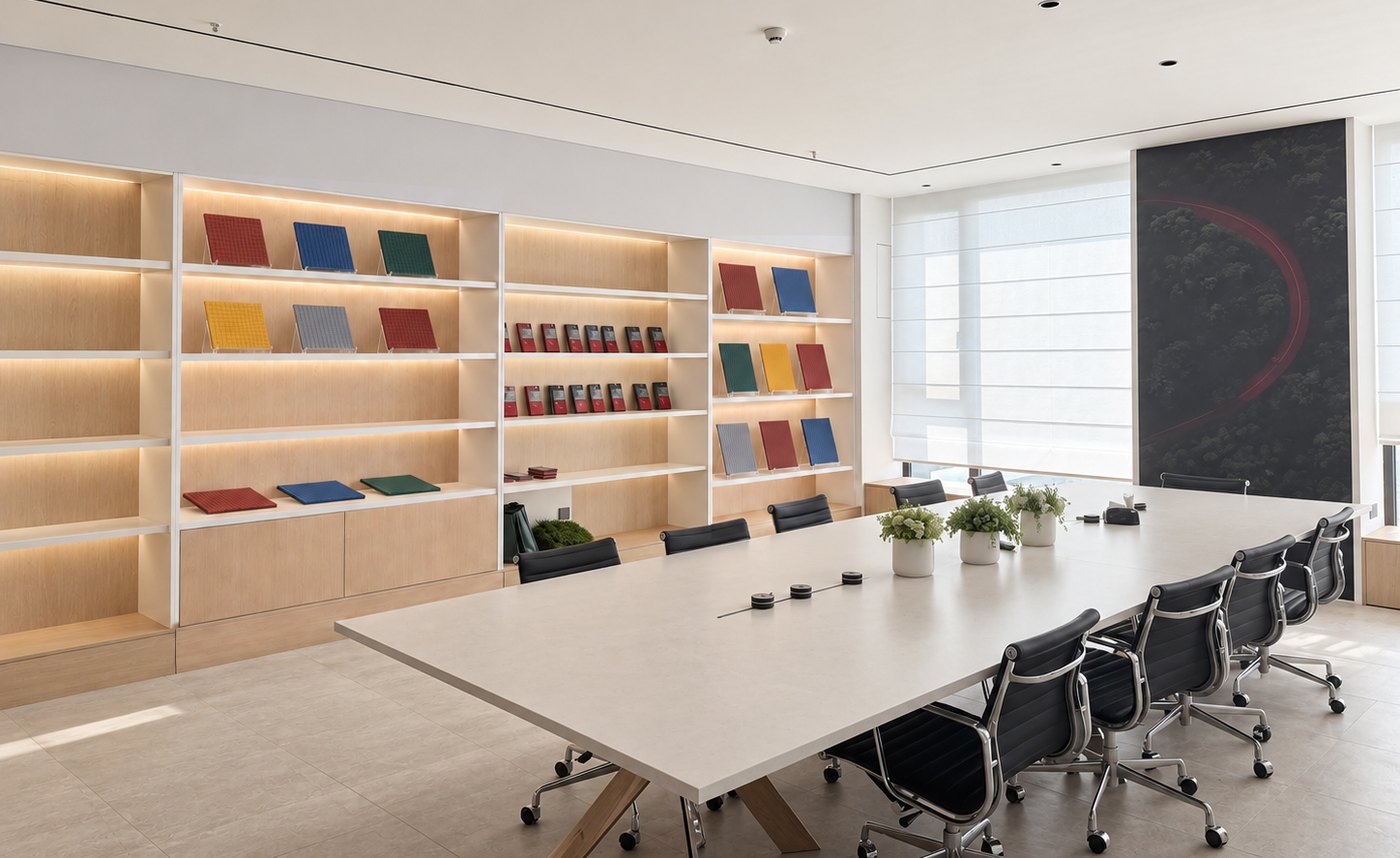 HUADONG sample display room with sports surface materials